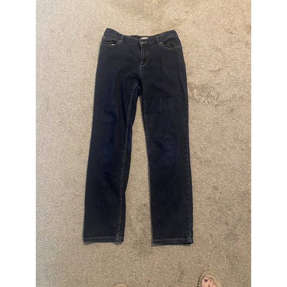 J Jill Jeans Women’s Stretch Authentic Fit Below Waist Dark Wash Straight Sz 8 - Picture 1 of 5